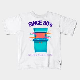 Since 80s Gamer and Proud - Gamer gift - Retro Videogame Kids T-Shirt